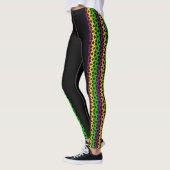 Mardi Gras Leggings Zwart Paarse Groen Gouden STER (Links)