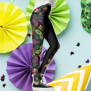Mardi Gras Leggings zwarte maskers