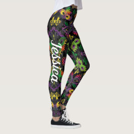 Mardi Gras Leggings Zwarte maskers dragen sexy