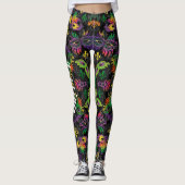Mardi Gras Leggings Zwarte maskers dragen sexy (Voorkant)
