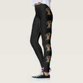 Mardi Gras Leggings Zwarte maskers Naam (Links)