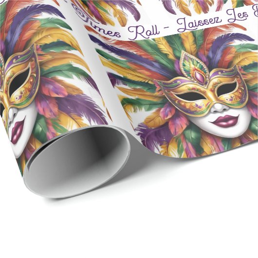 Mardi Gras Let The Good Times Roll Custom Roll Cadeaupapier (Rol Hoek)