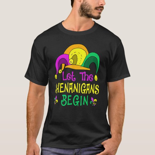 Mardi Gras Let The Shenanigan Begin Jester Hat Kid T-shirt (Voorkant)