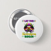 Mardi Gras Let The Shenanigans Begin Lips Kids Men Ronde Button 5,7 Cm (Voorkant /achterkant)