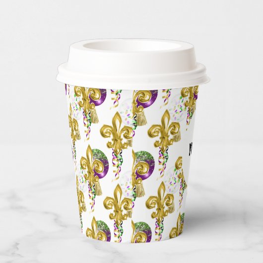 Mardi Gras Lily Festival Aangepaste bekertjes Whit Papieren Bekers (Rechts)