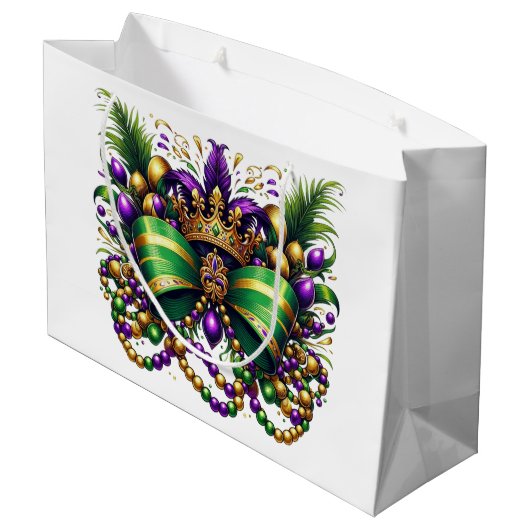 Mardi Gras lint Groot Cadeauzakje (Achterkant Gekanteld)
