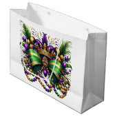 Mardi Gras lint Groot Cadeauzakje (Voorkant Gekanteld)