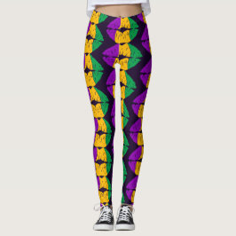 Mardi Gras Lip Color Kiss Patroonfeest Leggings