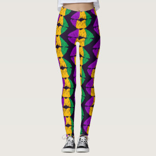 Mardi Gras Lip Color Kiss Patroonfeest Leggings