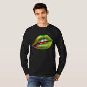 Mardi Gras Lips Green Purple & Gold  1 T-shirt (Voorkant volledig)