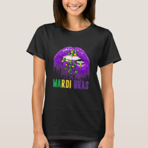 Mardi Gras Lips Mardi Gras Carnival Costume Women T-shirt
