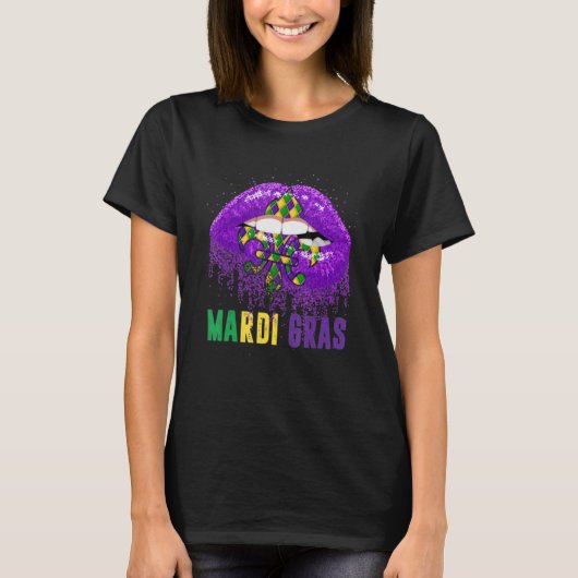 Mardi Gras Lips Mardi Gras Carnival Costume Women T-shirt (Voorkant)