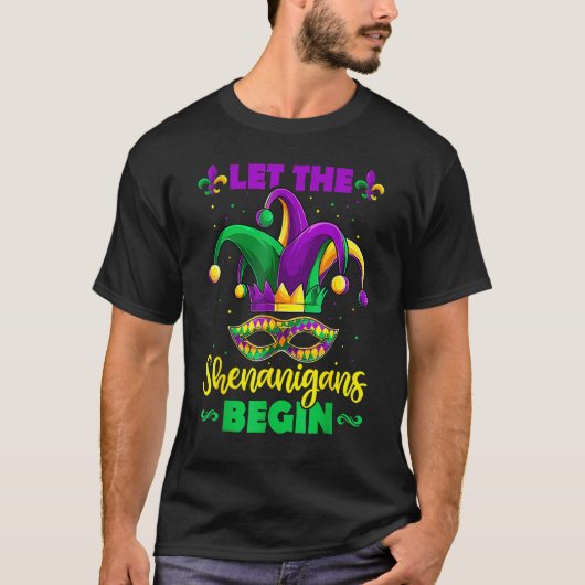 Mardi Gras Lips Outfit Costume Women Let Shenaniga T-shirt (Voorkant)