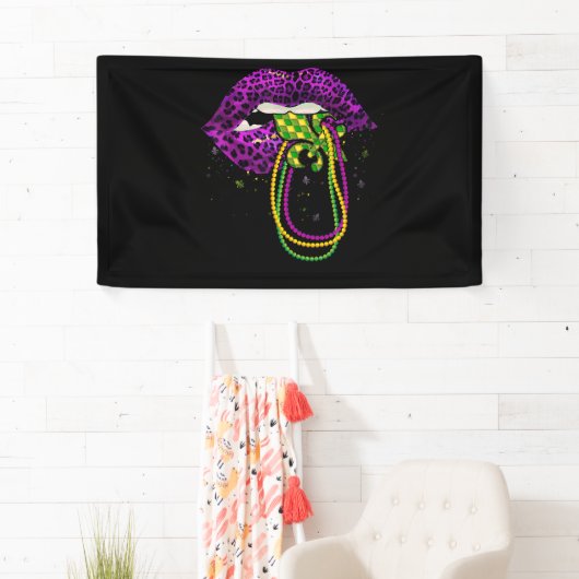 Mardi Gras Lips Queen Fat Bead Spandoek (Insitu)