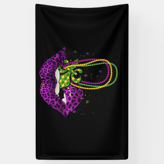 Mardi Gras Lips Queen Fat Bead Spandoek (Verticaal)