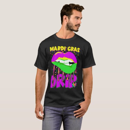 Mardi Gras lips T-shirt (Voorkant volledig)