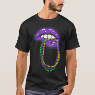 Mardi Gras Lips voor vrouwen Lips Koningin Carniva T-shirt