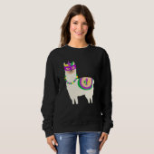 Mardi Gras Llama Funny Carnival Fat Dinsdag Trui (Voorkant volledig)