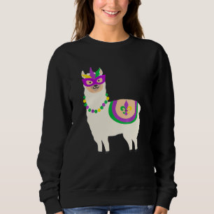 Mardi Gras Llama Funny Carnival Fat Dinsdag Trui