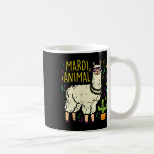 Mardi Gras Llama Party Animal Funny Alpaca Carniva Koffiemok