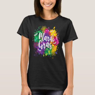Mardi Gras Long Meve Artistic Fat Dinsdag Mannen W T-shirt