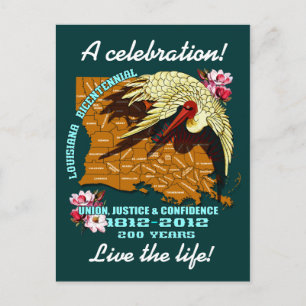 Mardi Gras Louisiana Bicentennial Party Zie aantek Uitnodiging Briefkaart