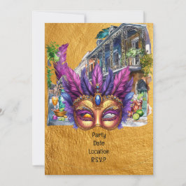 Mardi Gras Louisiana-feest Kaart