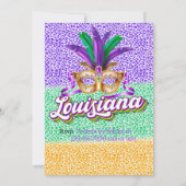 Mardi Gras Louisiana Glitter masquerade party Kaart (Achterkant)