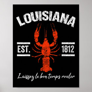 Mardi Gras Louisiana Rivierkreeft T-shirt New Orle Poster