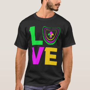 Mardi Gras Love Beads Matching Mardi Gras Carnival T-shirt