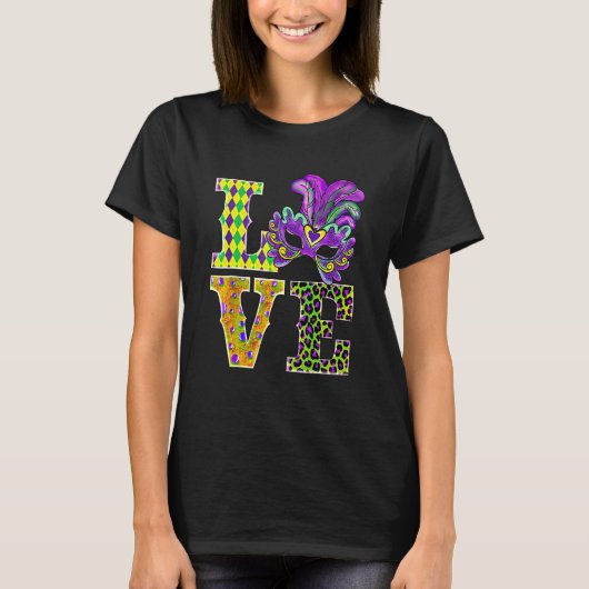 Mardi Gras Love Leopard Costume Shirt Carnaval Par (Voorkant)