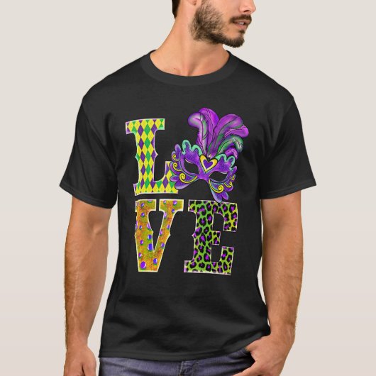 Mardi Gras Love Leopard Costume Shirt Carnaval Par (Voorkant)