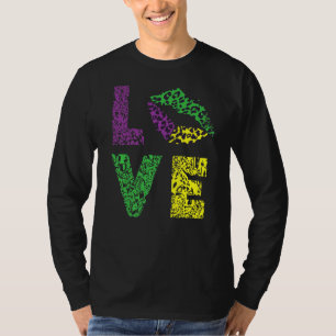 Mardi Gras Love Lips Carnival Festival Parade T-shirt