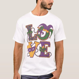 Mardi Gras Love-Love in Bloom - Mardi Gras Thema T-shirt