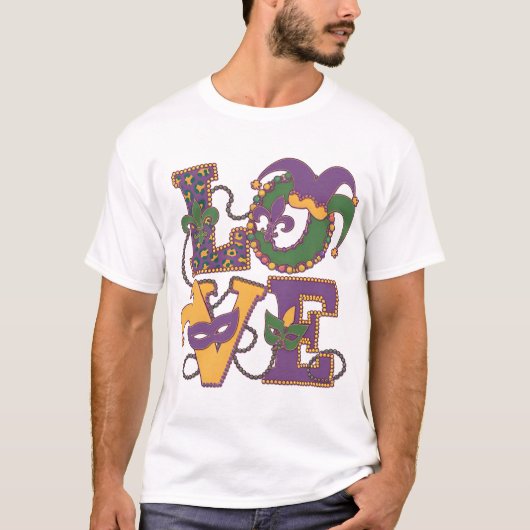 Mardi Gras Love-Love in Bloom - Mardi Gras Thema T-shirt (Voorkant)