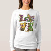 Mardi Gras Love Sign met Fleur de Lis T-shirt (Voorkant)