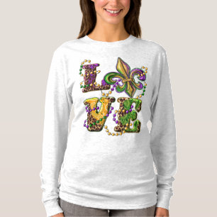 Mardi Gras Love Sign met Fleur de Lis T-shirt