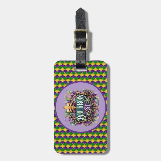 Mardi Gras Luggage Tag Bagagelabel (Voorkant verticaal)