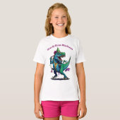 Mardi Gras Madness T Rex Dinosaur Bead Mardi Grawr T-shirt (Voorkant volledig)