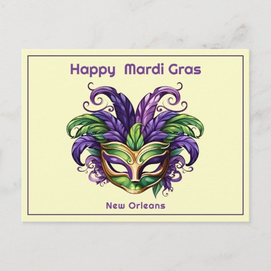 💜 Mardi Gras Magic Briefkaart (Voorkant)
