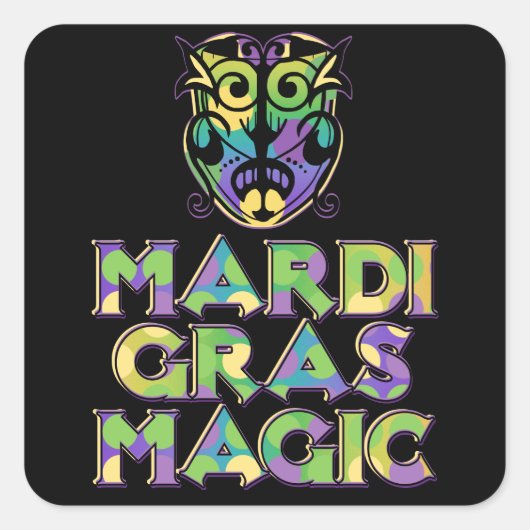 Mardi Gras Magic Mask Vierkante Sticker (Voorkant)