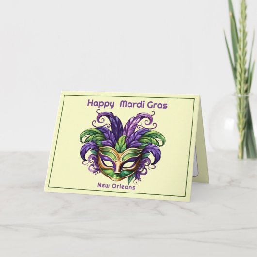 💚💜💛 Mardi Gras Magie Kaart (Voorkant)