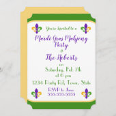 Mardi Gras MAHJONG Green Gold Purple Fleur de Lis Kaart (Voorkant / Achterkant)