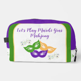 Mardi Gras Mahjong NAME Green Gold Purple Tile Bag Toilettasje