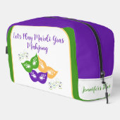 Mardi Gras Mahjong NAME Green Gold Purple Tile Bag Toilettasje (Rechterhoek)