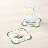 Mardi Gras Mahjong PERSONALIZE Green Gold Purple  Kartonnen Onderzetters (Insitu)