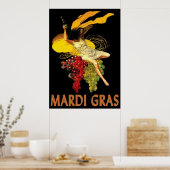 Mardi Gras Maid with Grapes Poster (Keuken)