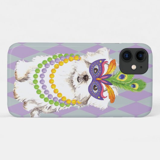 Mardi Gras Maltese Case-Mate iPhone Case (Achterkant (horizontaal))