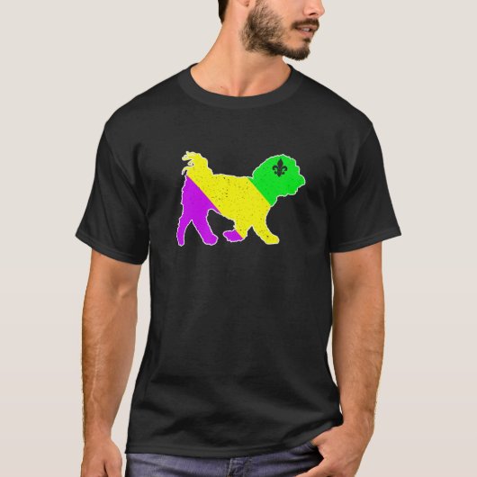 Mardi Gras Maltese Dog Funny Puppy Hondenliefhebbe T-shirt (Voorkant)