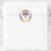 Mardi Gras Maltese Ronde Sticker (Tas)